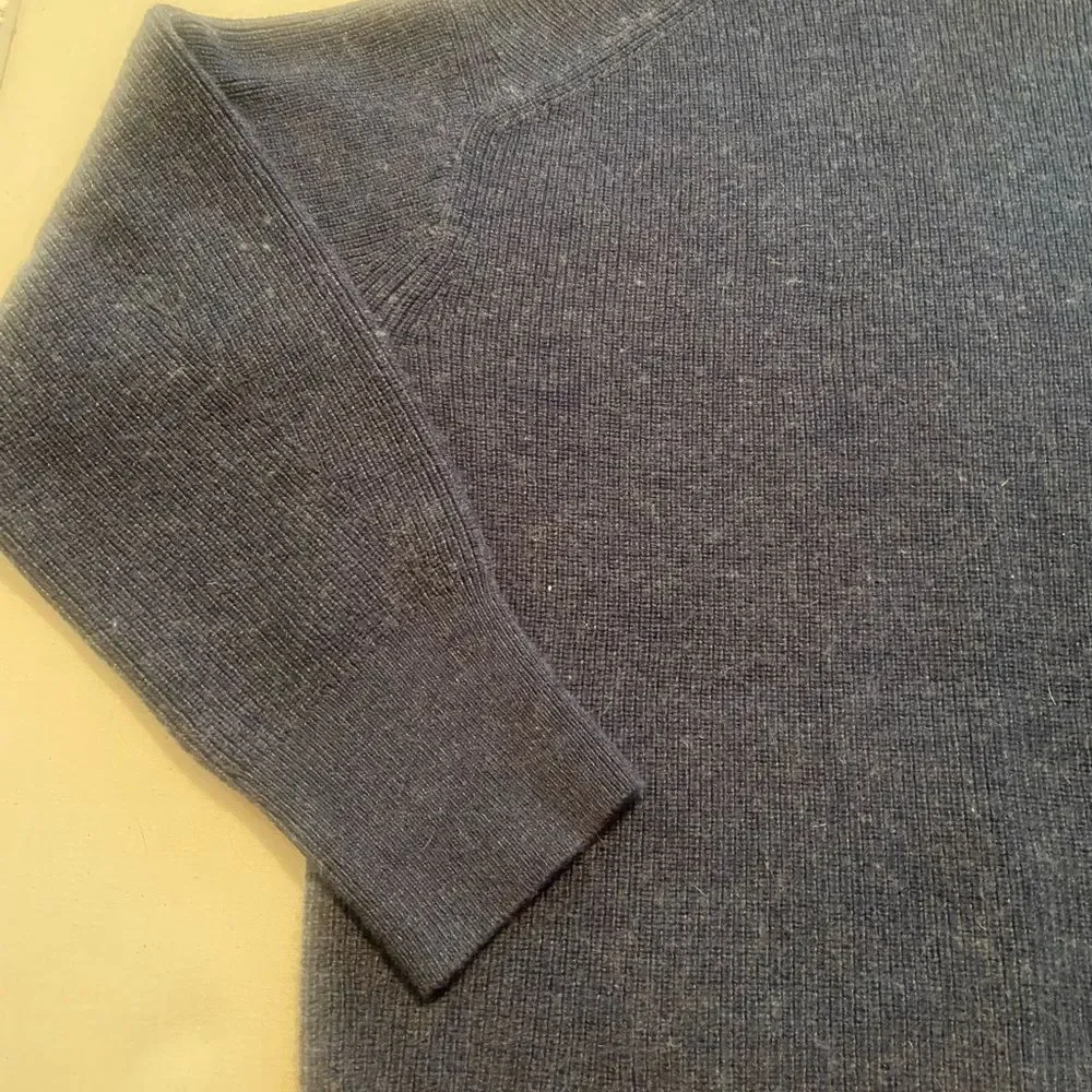 Lululemon Women's Blue Merino Wool-Blend Ribbed Mock Turtleneck Sweater Size 6
